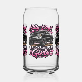 Verre Canette Garçons idiots, les camions sont pour les filles.