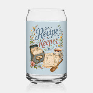 Verre Canette Garde-recettes Floral Vintage Cottagecore