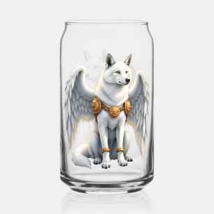 Verre Canette Gardien de l'Aube – Le Loup à l'Aile Blanche.