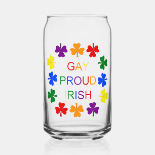 Verre Canette Gay Fier Irlandais LGBT Rainbow Shamrocks