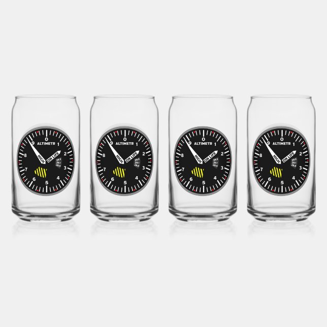 Verre Canette Geek de l'aviation pilote Altimeter (Recto)