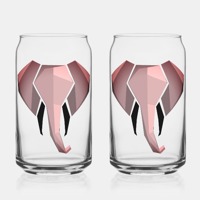 Verre Canette Géométrie Tête d'éléphant (Recto)