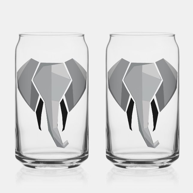 Verre Canette Géométrie Tête d'éléphant (Recto)