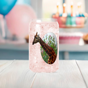 Verre Canette Girafe Dans La Fenêtre D'Hibiscus Popot Art,