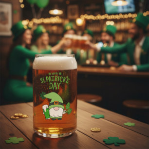 Verre Canette Gnome de la Saint-Patrick 