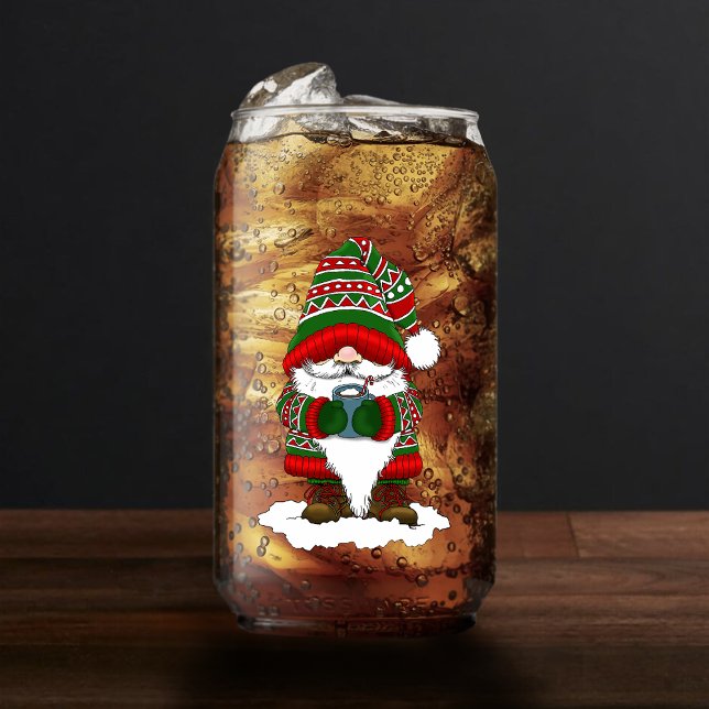 Verre Canette Gnome de Noël Cosy Rouge Vert Hiver Mignon (Créateur téléchargé)