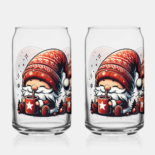 Verre Canette Gnome de Noël mignon