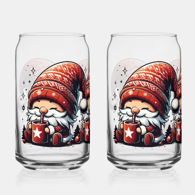 Verre Canette Gnome de Noël mignon (Recto)