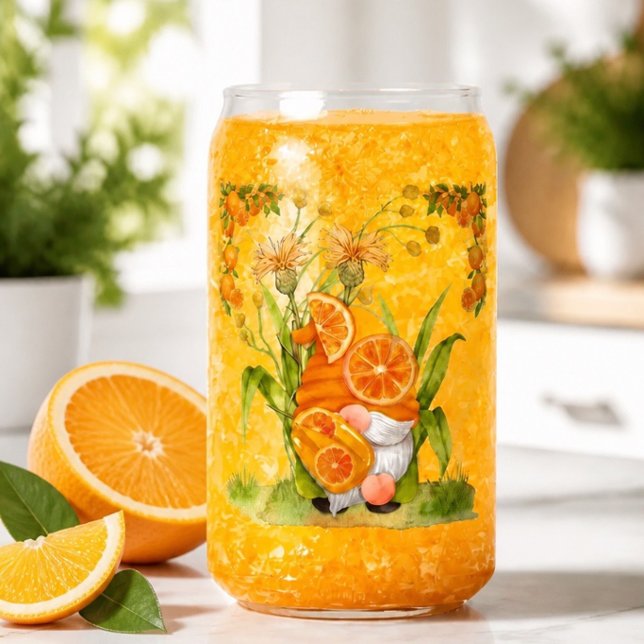 Verre Canette Gnome Orange (Créateur téléchargé)