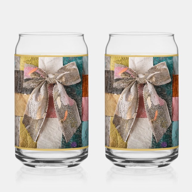 Verre Canette Gold Bow Soda Glass (Recto)