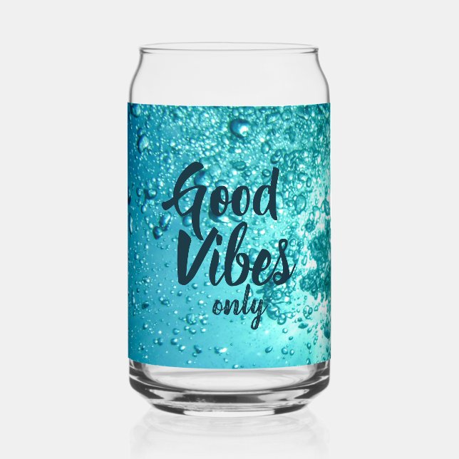Verre Canette Good Vibes et Cool Blue Water (Recto)