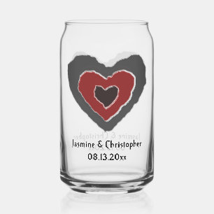 Verre Canette Gothique Melting Amour Coeur Personnalisé Mariage