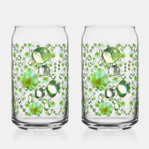 Verre Canette Gouttelettes Vertes