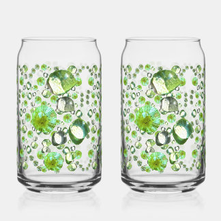 Verre Canette Gouttelettes Vertes