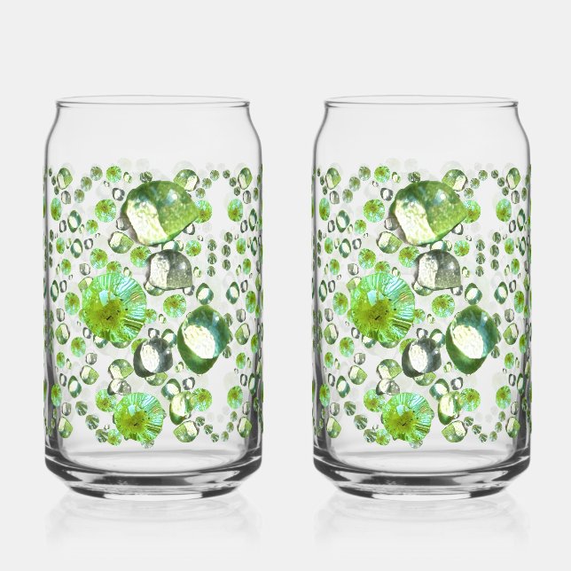 Verre Canette Gouttelettes Vertes (Recto)
