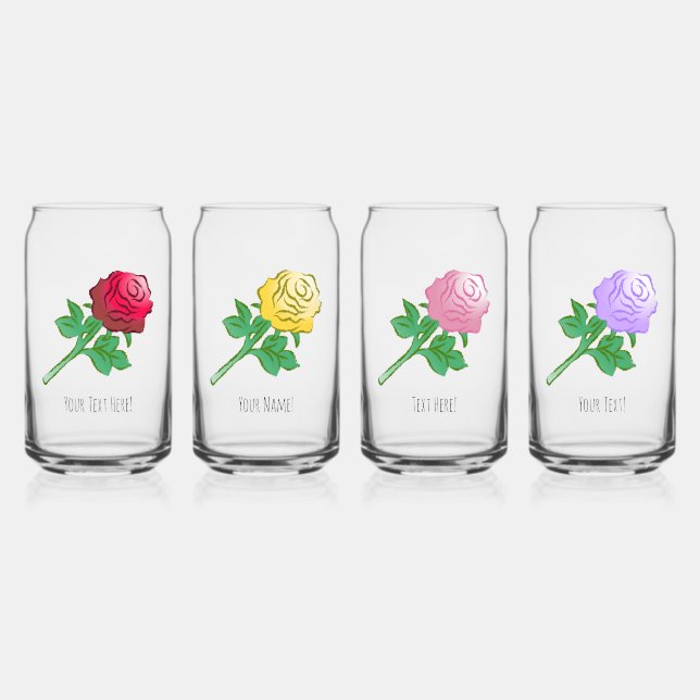 Verre Canette Grandes Roses Belles (Recto)