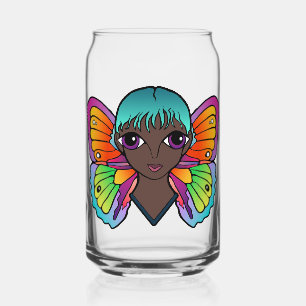 VERRE CANETTE GRANDS YEUX ET BOUTTERFLY