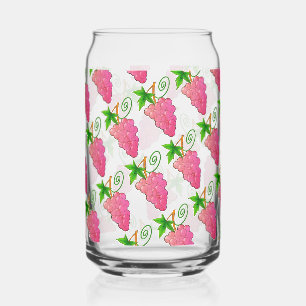 Verre Canette Grappes de raisin rose