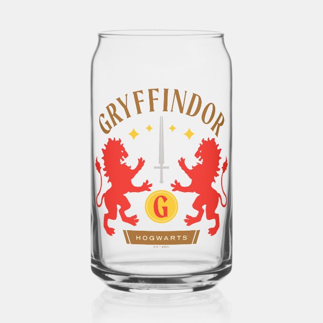 Verre Canette GRAYFFINDOR™ Maison double Lion épée graphique (Recto)