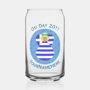 Verre Canette Grec Blonde Angel Oxi Day Personnalisé