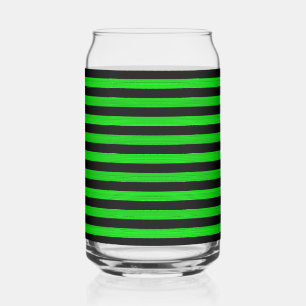 Verre Canette Green Black Stripes Motif sans charme