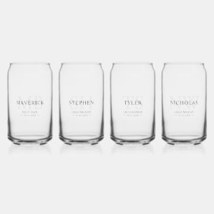 Verre Canette Groomsmen Cadeau Moderne tendance Monogramme Initi