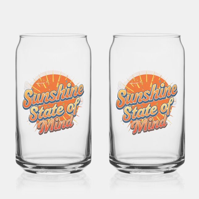Verre Canette Groovy 70s Style Summer Sunset (Recto)