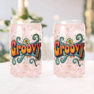 Verre Canette Groovy Art Psychédélique Rétro Funky des Années 70