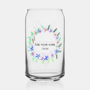 Verre Canette guirlande colorée couronne de Noël mot nom texte