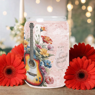 Verre Canette Guitare Wildflower Esperluette Mariage Musical