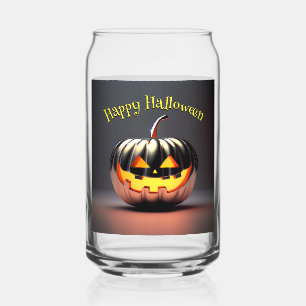Verre Canette Halloween Citrouille brillant