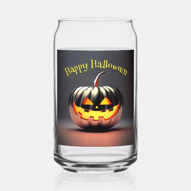 Verre Canette Halloween Citrouille brillant (Recto)