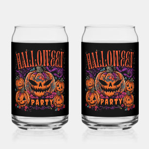 Verre Canette Halloween, Fleur de Coven de citrouille, Gothique