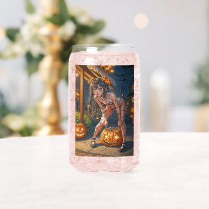 Verre Canette Halloween Monster Jack-o-Lantern & Bat Vixen Girl