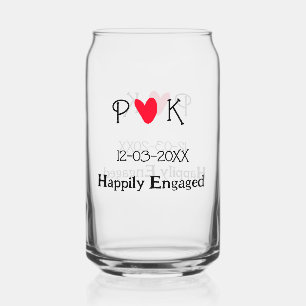 Verre Canette Happily Engagé ajouter nom de couple date de lettr