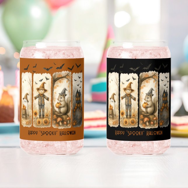 Verre Canette Happy Éffrayant Halloween Scenes Drinkware Set (Insitu (Anniversaire))