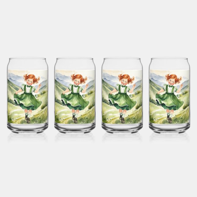 Verre Canette Happy Red headed girl Drinkware Set (Recto)