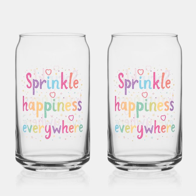 Verre Canette Happy Vibes Sprinkle Happiness Confetti Art (Recto)