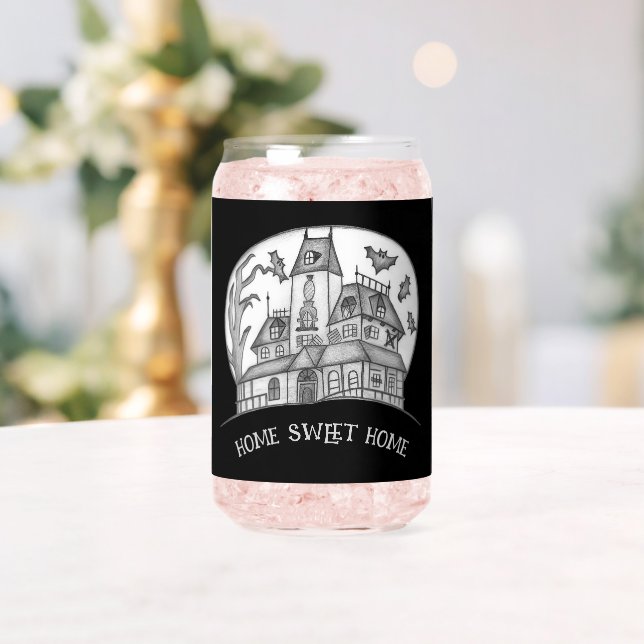 Verre Canette Haunted House and Bats Halloween  (Insitu (Mariage))