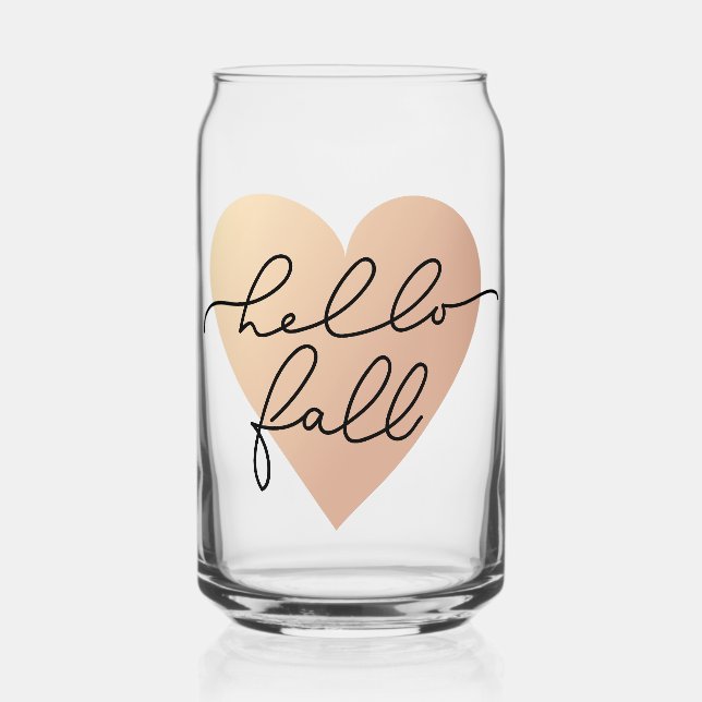 Verre Canette Hello Fall Love Heart (Recto)
