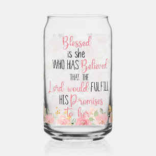 Verre Canette Heureuse Est-Elle Pink Bible Verse