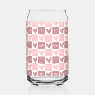 Verre Canette Heureuse Sainte-Valentin mignon Coeurs roses Motif