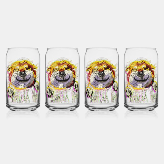 VERRE CANETTE "HI" SHIBA INU (Recto)