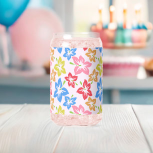 Verre Canette Hibiscus Coloré, Motif Des Fleurs