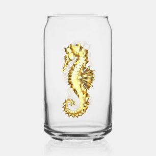 Verre Canette Hippocampe Polygonal Or