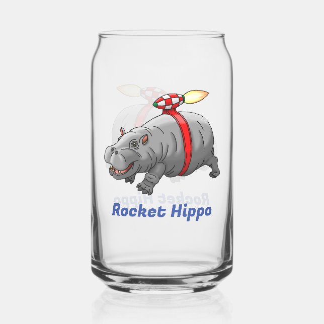 Verre Canette Hippopotame Fusée (Recto)