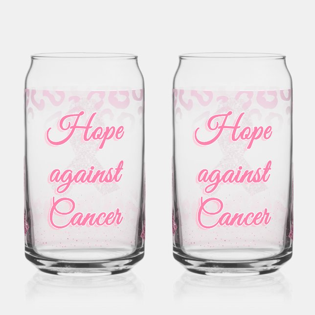 Verre Canette Hope Against Cancer Breast Awareness (Gauche)