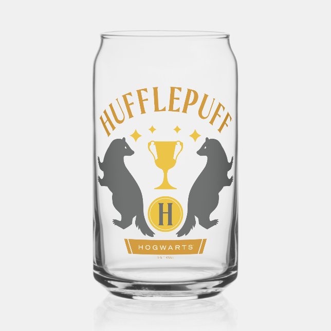 Verre Canette HUFFLEPUFF™ Badger and Cup House Pride Graphisme (Recto)