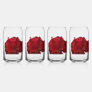 Verre Canette Humour de Chat Rouge