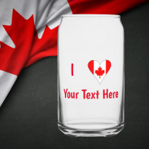 I (Coeur du drapeau canadien) Votre texte rouge